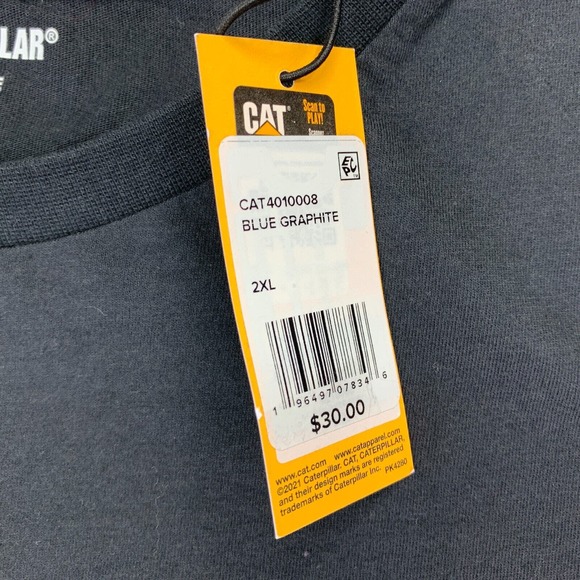 Caterpillar Mens Connect Blocks CAT Logo Short Sleeve T-Shirt Black 2XL - Picture 2 of 4